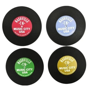 Nashville Record Coasters parece un conjunto de discos de vinilo. - Imagen 1 de 1