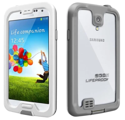 Funda LifeProof NUUD para Galaxy S4 Agua/Suciedad/Nieve/A PRUEBA DE GOLPES - Blanca/Gris  Foto 1 de 2
