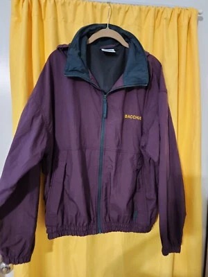 Chaqueta vintage Fahrenheit bordada con capucha enrollable talla Lg púrpura/verde  Foto 1 de 4