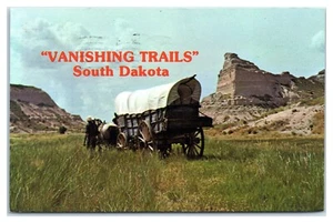 Waggonzug auf Fluchtwegen in South Dakota Postkarte - Bild 1 von 2