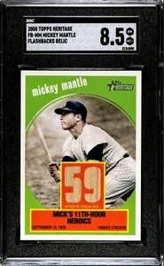 2008 Topps Heritage #FR-MM Flashbacks Seat Relics Mickey Mantle Sgc 8.5 - Bild 1 von 2