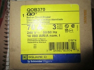 Interruptor cuadrado D QOB370 3 polos 70 amperios por cuadrado D, nuevo en caja - Imagen 1 de 2