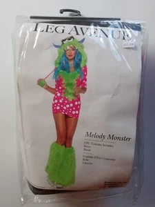 Erwachsene SM/MD Halloween grün blau rosa gepunktet Melodie Monster Kleid mit Kapuze - Bild 1 von 2
