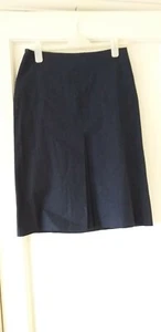 Dark Blue Denim A-Line Unlined Mid Length Skirt • Size 12 EUR 38 - Picture 1 of 4