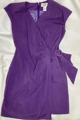 Vestido Vaina Vintage Petite Sophisticate 100% Seda Púrpura Talla 8 Foto 1 de 4