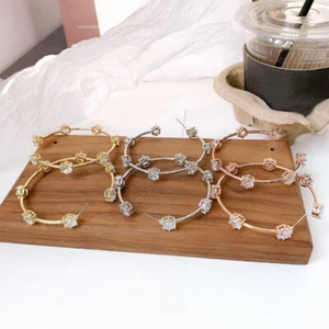 NEU Damen Zirkonia Reifen Ohrringe, Runde Schnitt Constella-Ohrringe Schmuck - Bild 1 von 12