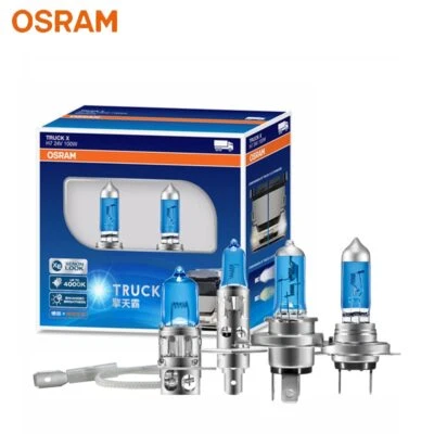 OSRAM Truck X 24V H1 H3 H4 H7 4000K White High-Power 100W Truck Headlight Globes - Image 1 of 4