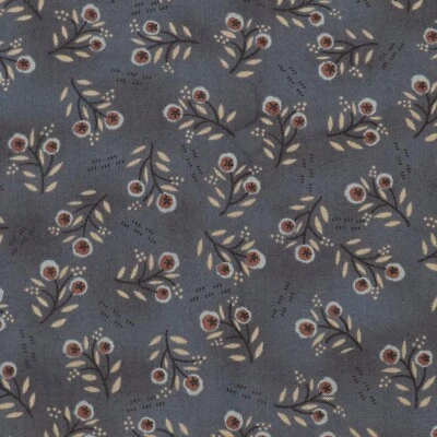 1.8 YD Greenbriar Basket Fabric Dark Dusty Blue Cotton Clothworks - Image 1 of 4