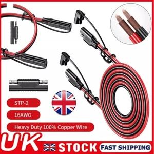 SAE to SAE Extension Cable 16AWG Solar Plug Cord Waterproof for Car Batteries UK - Picture 1 of 11