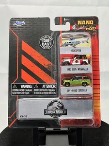 Jurassic World Set Of 3 Diecast Jada Toys Nano Hollywood Rides FAST SHIPPING✅ - Picture 1 of 2