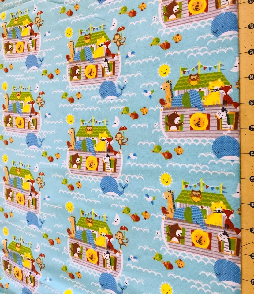 Noah Ark 31” X 42”Flannel Fabric #1993a - Image 1 of 1