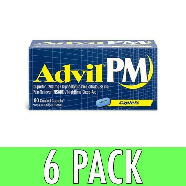 Advil PM Pain Reliever Capsule - 200mg (80 Count, Pack of 2)