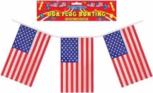 12ft USA BUNTING 11 Flags American Stars & Stripes Flag Thanksgiving 4th July - Picture 1 of 1