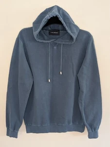 Thom Sweeney Pullover Hoodie Medium Pique 100% Baumwolle Blau Made in Italy - Bild 1 von 10