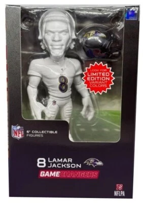 LAMAR JACKSON NFL GAME CHANGERS BALTIMORE RAVENS VARIANTE BLANCA SÚPER RARA Foto 1 de 4