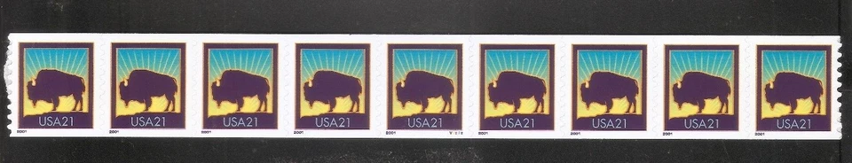US SC # 3475 American Buffalo. PNC,  Strips of 9.  Mint Condition - Image 1 of 1