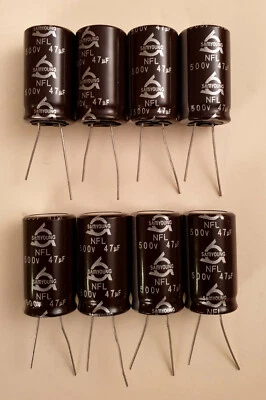 Lote de 8 condensadores 47 Μf - 500 voltios - tipo 105°C = larga vida útil - Foto 1 de 2