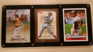 REGGIE JACKSON 3 CARD PLAQUE OAKLAND A'S CALIFORNIA ANGELS NEW YORK YANKEES  - Picture 1 of 1
