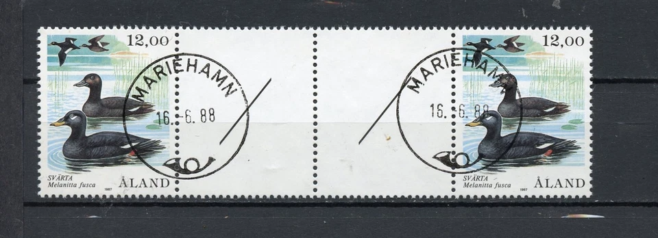 Par de patos de canalones Aland escasos usados postales 1987 A807 Foto 1 de 1