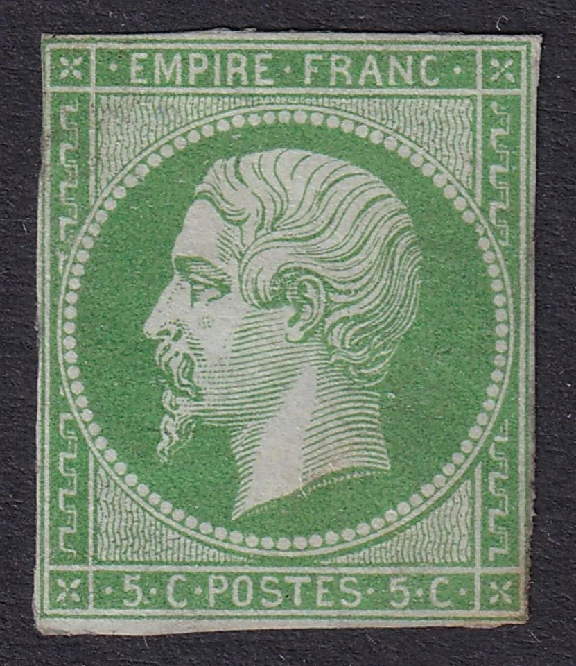 FRANCIA 1853-61 Luis Napoleón 5c Verde/Azul SG 44 MH/* (CV £1300) Foto 1 de 2