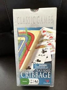 Cribbage Set Folding 3 Track Solid Wood Board with Playing Cards Cardinal New - Picture 1 of 4