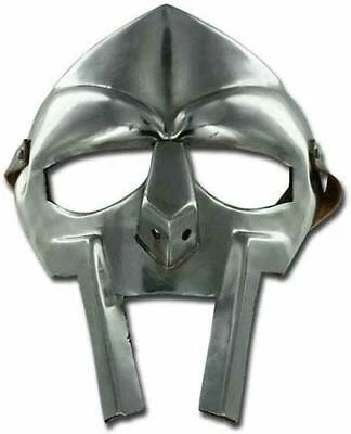 MF DOOM Gladiator Mask Medieval Steel Finish Roman Helmet for Cosplay or Display - Image 1 of 3