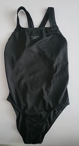 Speedo Endurance + Girls One Piece Swimsuit Size 11-12 Years Black Swimwear - Picture 1 of 8