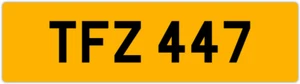 TFZ 447 T 3x3 DATELESS PRIVATE NUMBER PLATE TOM TONY TEL TOD TODD TAM TAJ TRACE - Picture 1 of 1