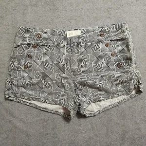 Jolt Leinen Shorts Damen 7 schwarz weiß Boho geometrisch leicht elegant lässig - Bild 1 von 7