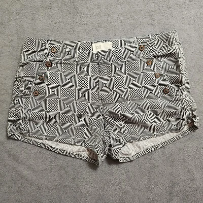 Jolt льняные шорты женщин 7 черный белый богемное геометрический легкий нарядный повседневный  - Изображение 1 из 4