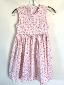 Girls Pink Butterflies & Flowers Hand Sewn Sleeveless Summer Dress 12/14 - Picture 1 of 4