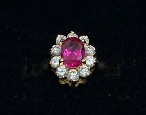 Technibond UTC Gold Over 925 Sterling Silver Pink Sapphire Ring Women’s Size 7