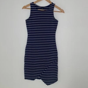Iris Women's Sleeveless Striped Mini Tank Dress AL8 Tan/Blue Medium - Picture 1 of 5