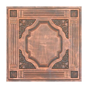 Ceiling tiles 2x2 Faux tin decor saloon wall panel PL65 Rustic copper 10pcs/lot - Picture 1 of 21