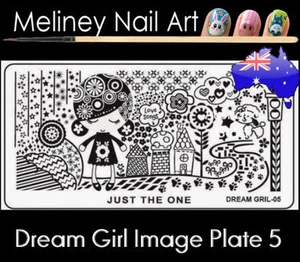 Dream Girl 5 Estampación Arte en Uñas Imagen Placa Diseño Rectángulo XL Plantilla Metal - Imagen 1 de 2