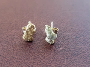 Authentic Natural Gold Nugget Earrings – Handcrafted in California - Picture 1 of 6