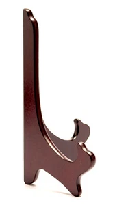 Großer Mahagoni Holz Display Ständer Halter, Messing Scharniere: Teller Bild Plakette - Bild 1 von 3