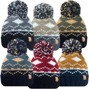 Erwachsene klobige Fairisle Strick R80 Thermo Ski Wackelmütze von RockJock™ HAI-454 - Bild 1 von 2