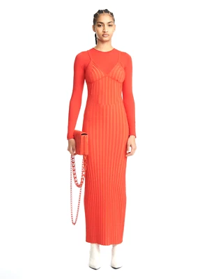 Maxi Vestido DION LEE Naranja Dos Tonos Talla 6 Nuevo Sin Etiquetas Precio de venta sugerido por el fabricante $890 Diseñador Fiesta Crucero Foto 1 de 4