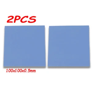 2x Thermal Conductive Silicone 100x100mm x 0.5mm GPU CPU Heatsink Cooling Pad - Afbeelding 1 van 4