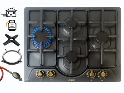Phoenix PE-604T gas hob gas cooker 4 burner built - in stove black enamelled - Image 1 of 4