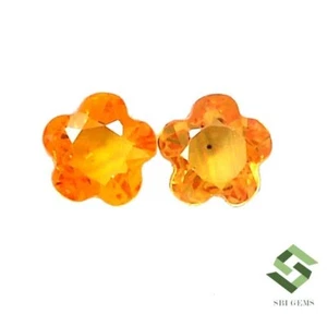 4x4 mm Natural Yellow Sapphire Flower Shape Cut Pair 0.50 CTS Faceted Loose Gems - Picture 1 of 6