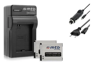 Caricabatteria + 2x Batterie AHDBT-001 per GoPro Hero 2 HD Motorsports Edition - Foto 1 di 1