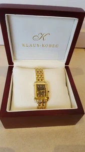 KLAUS KOBEC Ladies Watch - EMINENCE GOLD - Black Dial - Four Diamonds - AS NEW - Picture 1 of 8