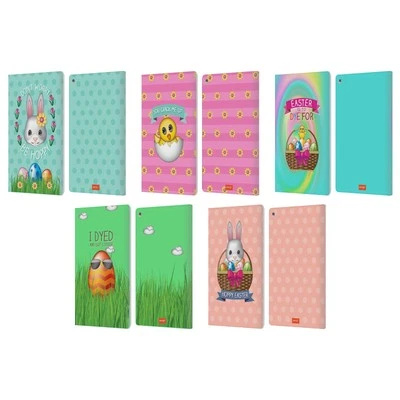 OFFICIAL emoji® EASTER LEATHER BOOK WALLET CASE COVER FOR AMAZON FIRE - Image 1 of 4