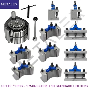 A1 40Position Quick Change Tool Post 11 pc For 150-300mm Lathe 6"-12" Multifix A - Foto 1 di 16