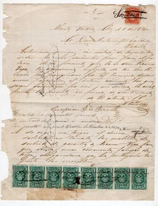 Chile 187X Steuerbeleg tolle Frankatureinnahmen erste gezähnt - Bild 1 von 1