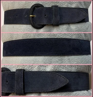 Vintage 1980’s/90’s Laura Ashley Black Suede Leather Belt Sz S 28” Made Italy - Image 1 of 4