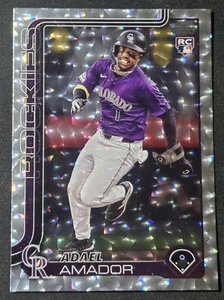 2025 Topps Series 1 Adael Amador RC Silver Foilboard Colorado Rockies - Picture 1 of 2