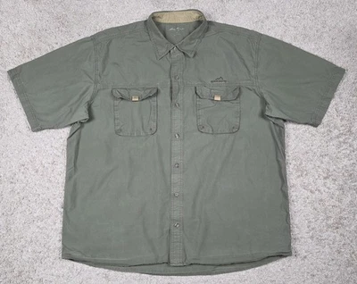 Eddie Bauer Ripstop Outdoor Button Front Pocket Shirt Mens 2XL Green - Image 1 of 4